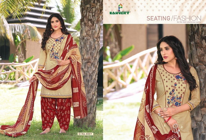 Kauvery Nyraa 4 Fancy Ethnic Wear Cotton Printed Readymade Suit Collection